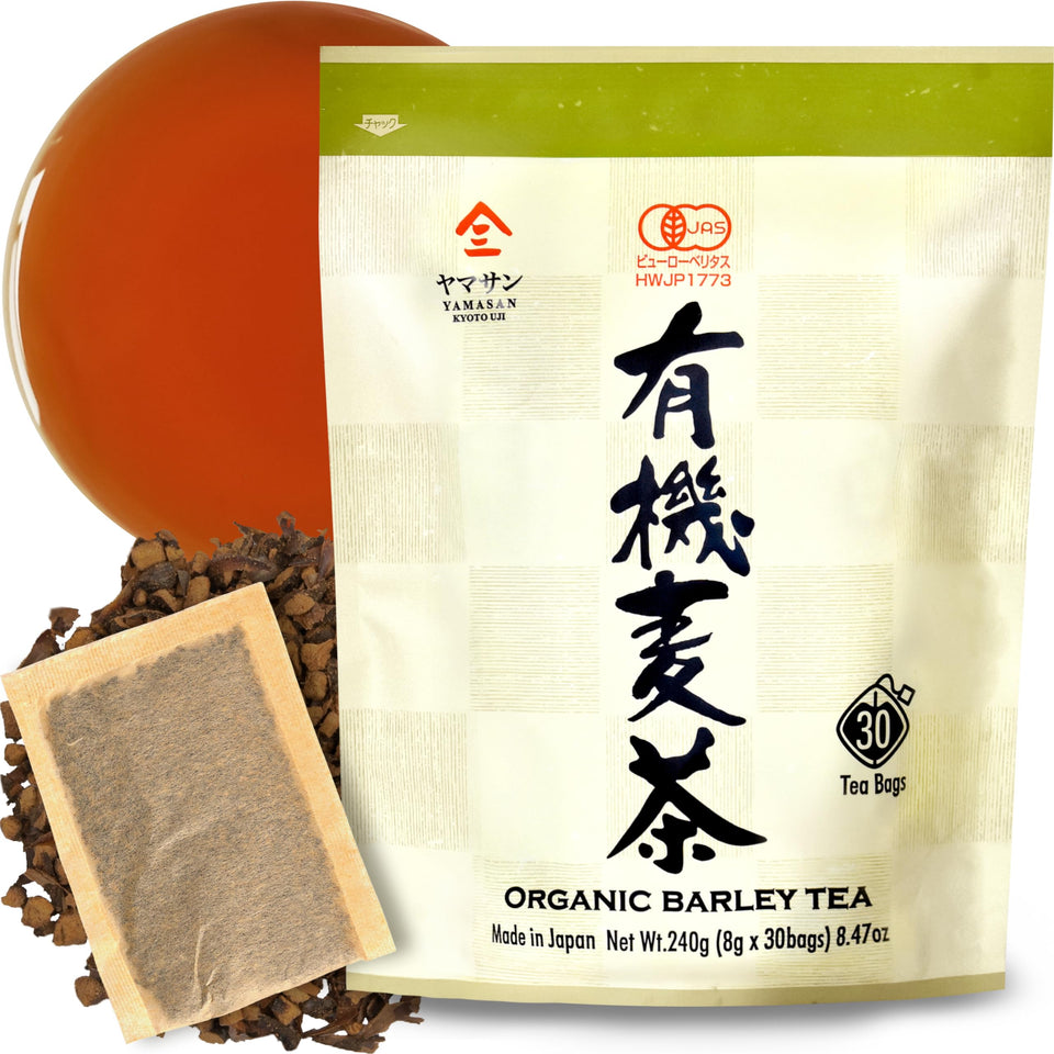 YAMASAN KYOTO UJI organic barley tea bags pack, caffeine-free and natural