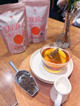 YAMASAN KYOTO UJI Sakura Black Tea 80g tin, ideal for gifting during holidays.