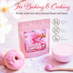 YAMASAN KYOTO UJI Sakura powder packaging shows freeze-dried quality and allergen-free promise.