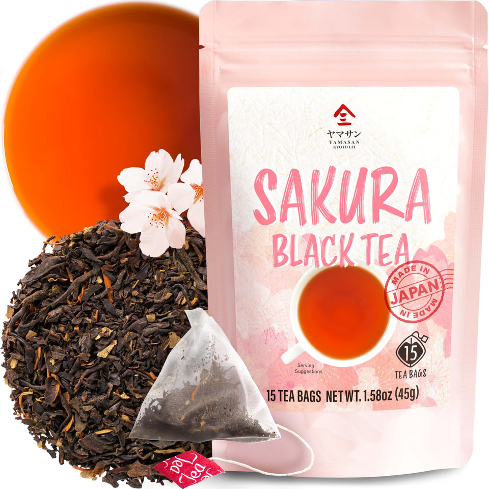 YAMASAN Kyoto UJI Sakura tea bag packaging highlighting premium spring flavor.