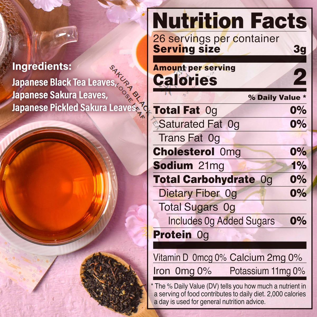 YAMASAN KYOTO UJI Sakura Black Tea in a teacup, highlighting floral aroma and spring notes.
