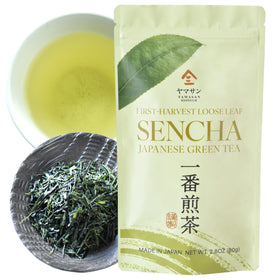 YAMASAN KYOTO UJI sencha first-harvest leaves for a bright, refreshing cup.