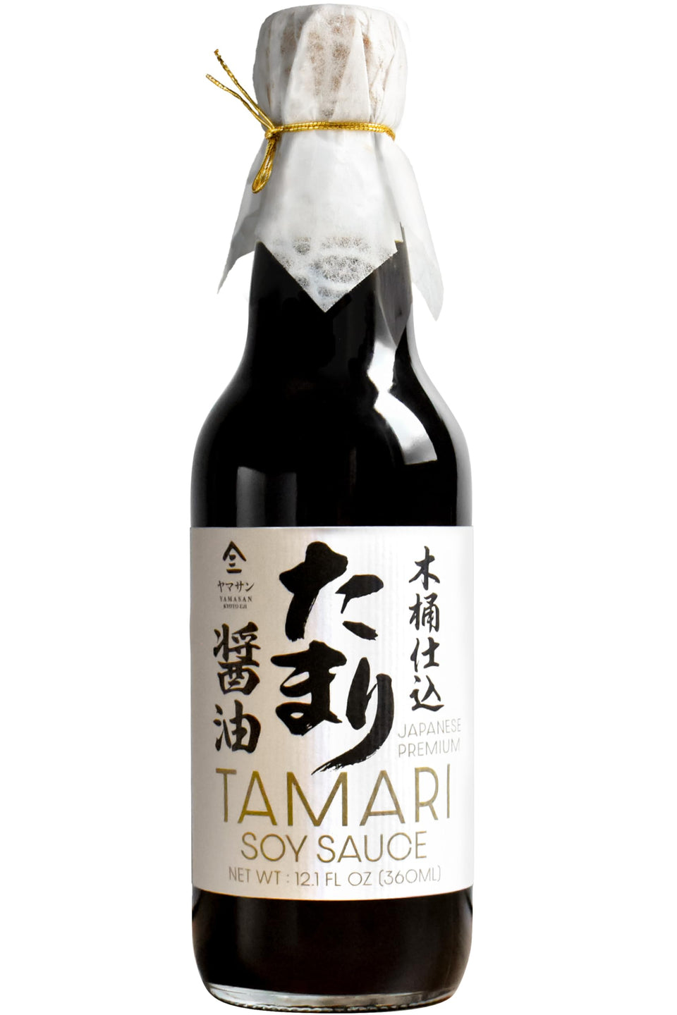 YAMASAN KYOTO UJI tamari bottle aged in wooden barrel for rich umami.
