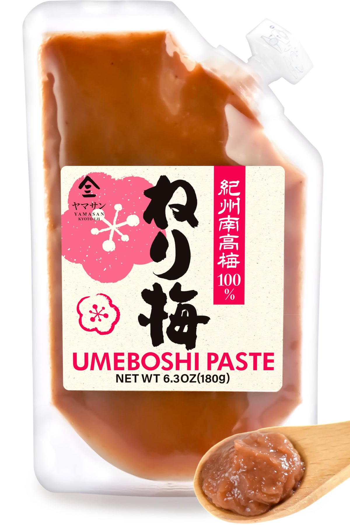 YAMASAN KYOTO UJI ume paste tube close-up, showing easy-dispense for quick meals