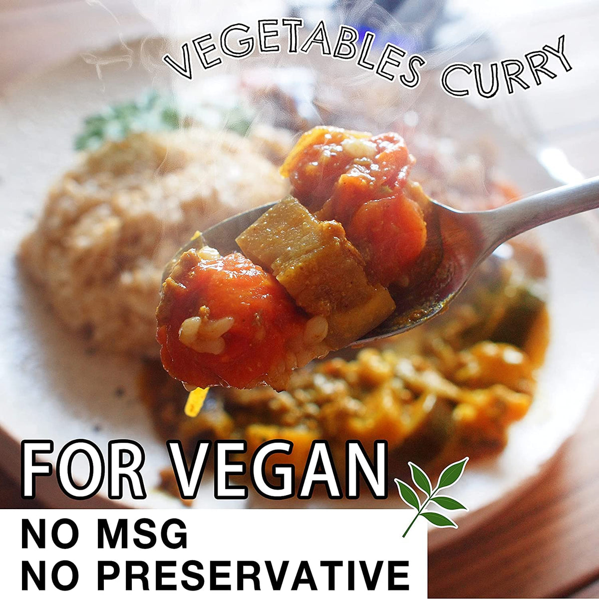 Measuring spoon with YAMASAN KYOTO UJI vegan curry powder ready for prep