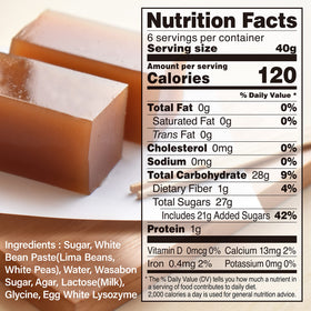 YAMASAN KYOTO UJI yokan ingredients show gluten-free and no artificial color