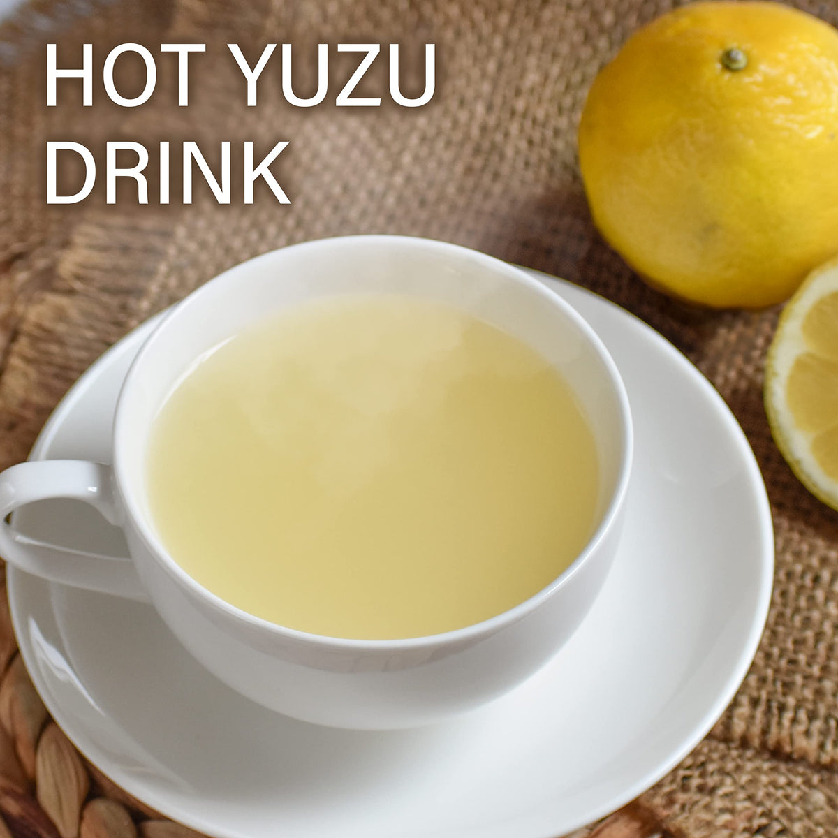 YAMASAN KYOTO UJI Yuzu powder dissolving in tea for a fragrant sip.