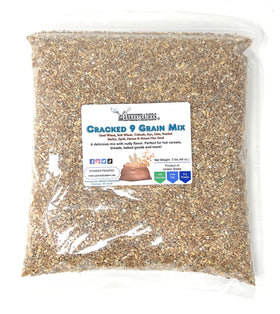 YANKEETRADERS 9 Grains Cracked Mix bulk bag, versatile whole grain blend for cereals and baking.