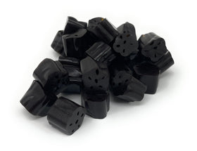 YANKEETRADERS Black Licorice Bites bag, soft and chewy, ideal for snacking on the go.