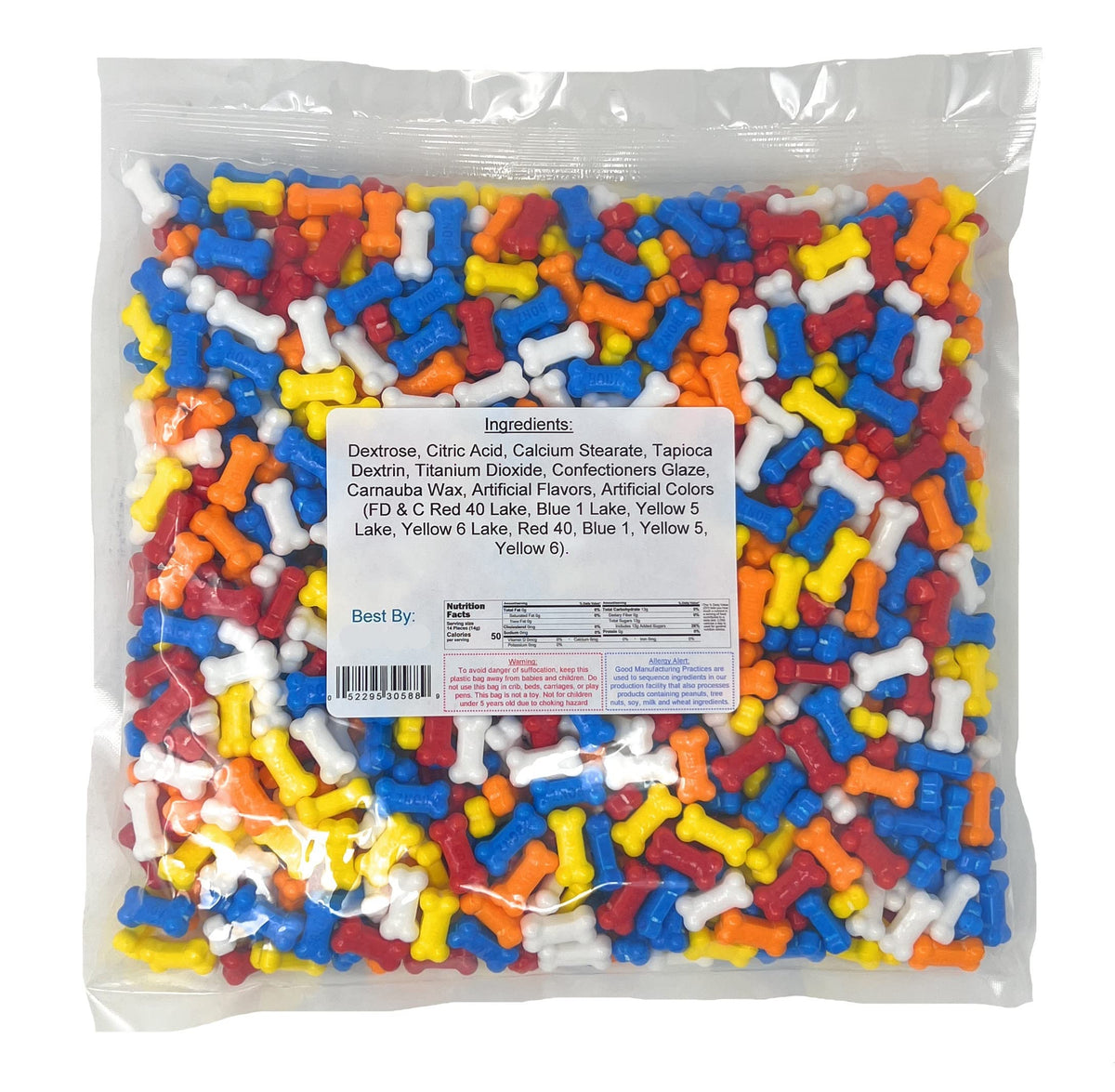 Bonz crunchy fruit-coated dog bone candies add color to celebrations and candy bowls