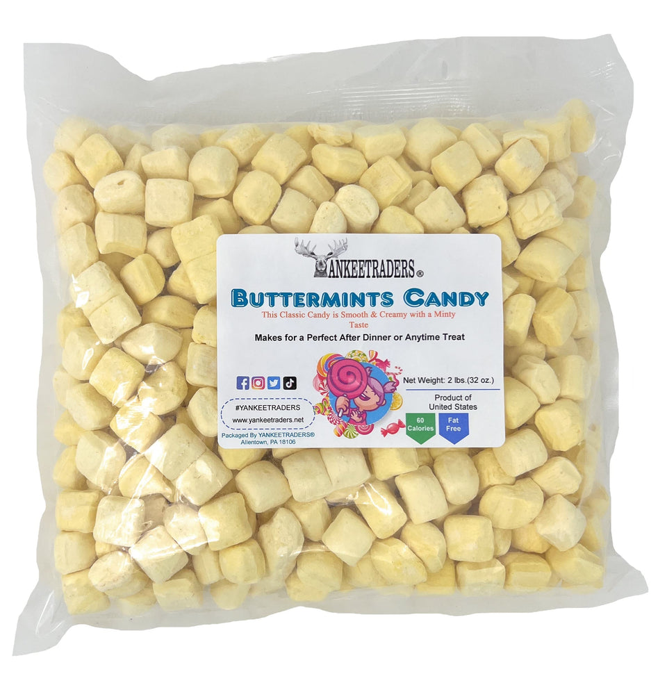 YANKEETRADERS Classic Butter Mint Candy 2lb bag, smooth creamy finish for after-dinner treats