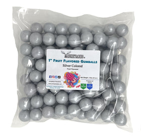 YANKEETRADERS silver fruit gumballs 1-inch ideal for candy tables and party decor