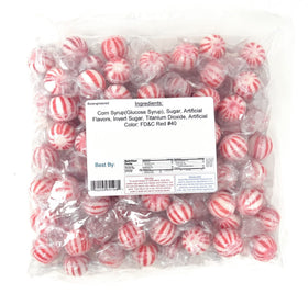 Yankee Traders peppermint striped candy balls in a clear bowl, great as a holiday treat