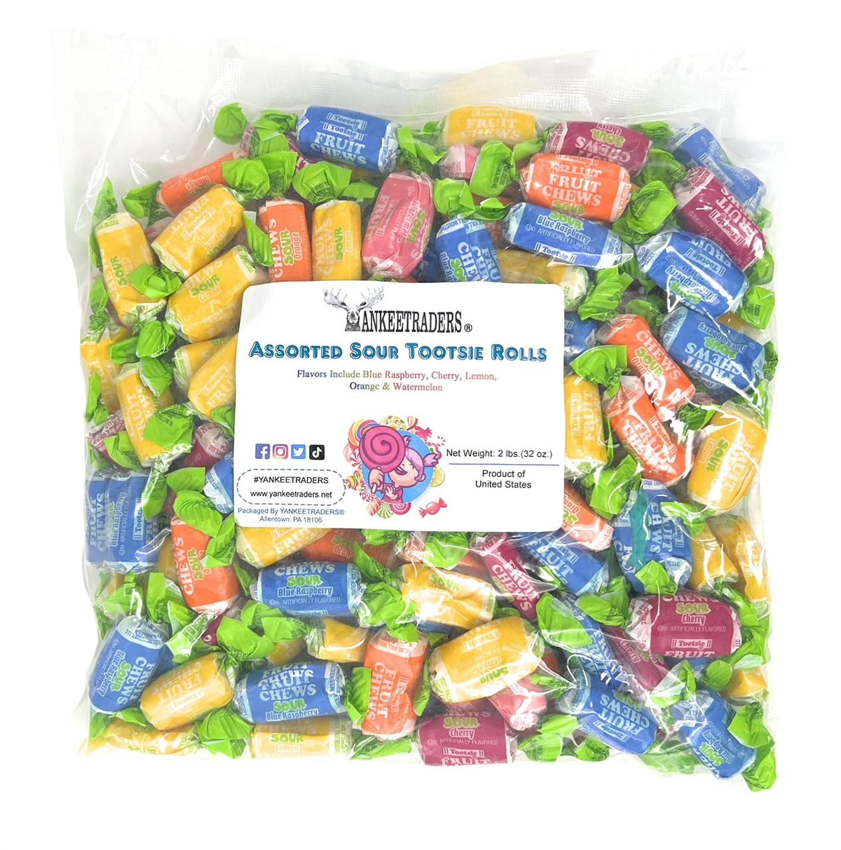 YankeeTraders Sour Tootsie Rolls bulk package shot for parties