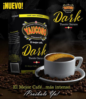 Yaucono Dark Roast Ground Coffee closeup shows rich color and full-bodied profile.