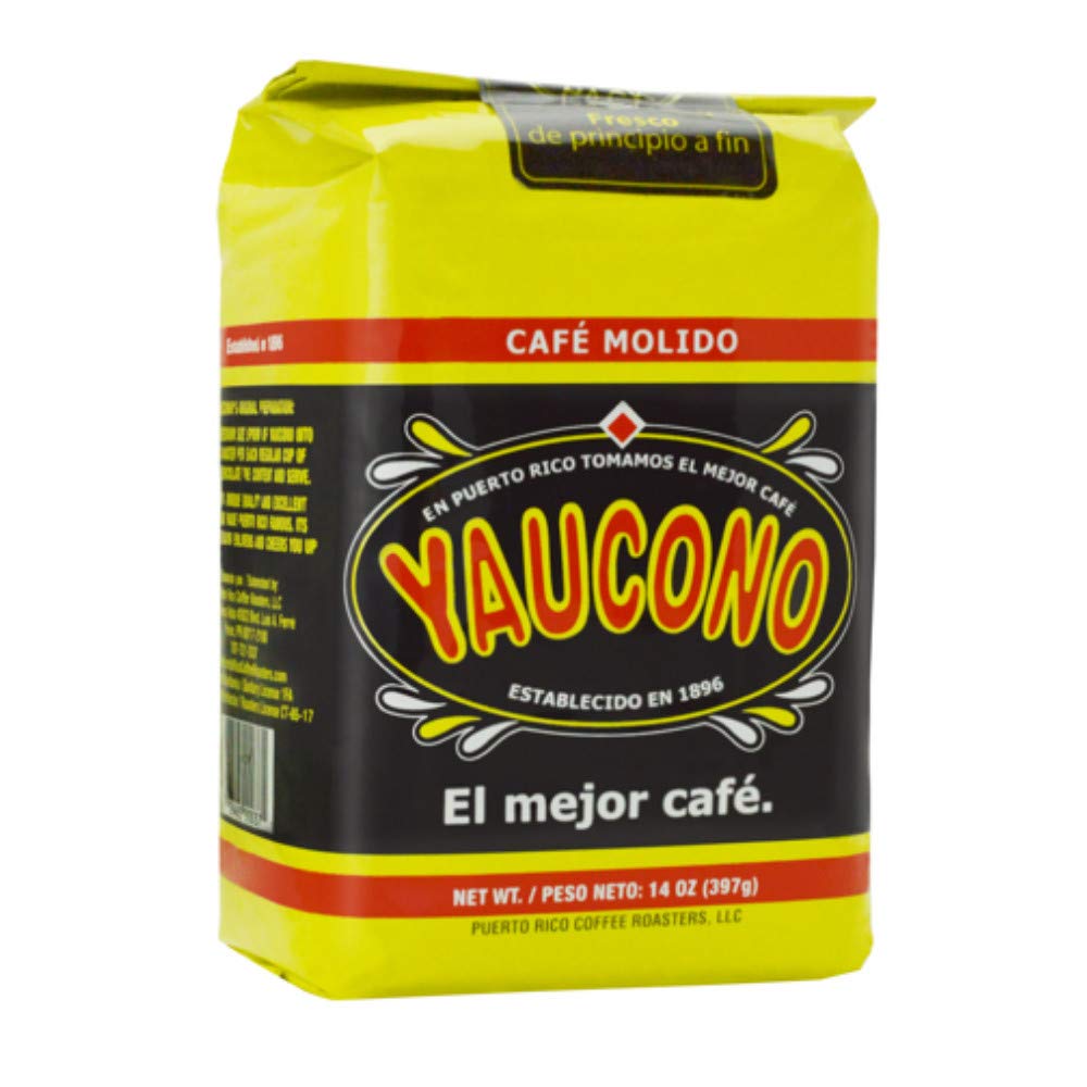 Yaucono ground coffee bagged with fresh aroma for a balanced morning brew.