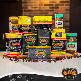 Yaucono branding and medium roast notes on label emphasize balance