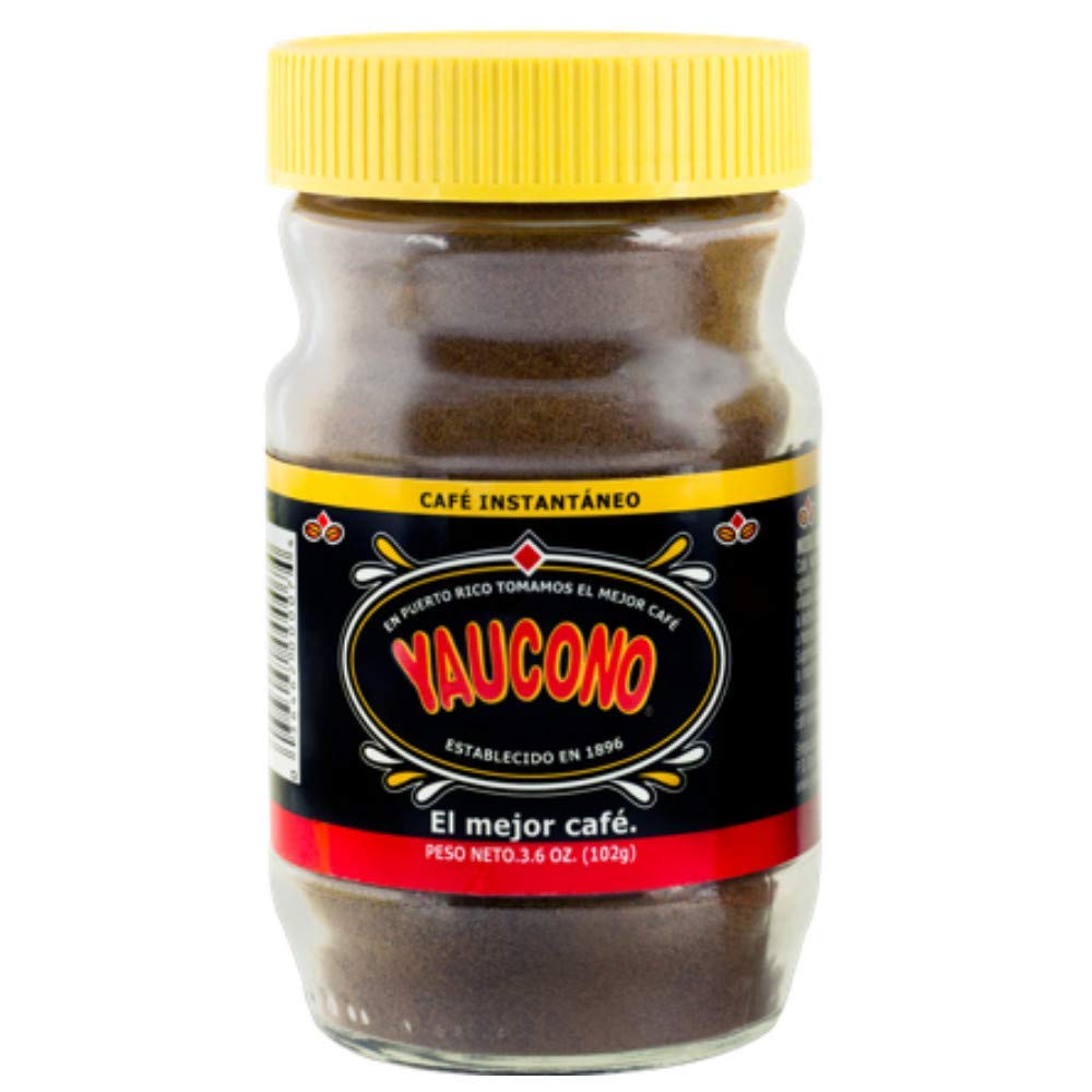 Yaucono instant coffee in a glass jar for quick mornings and smooth flavor