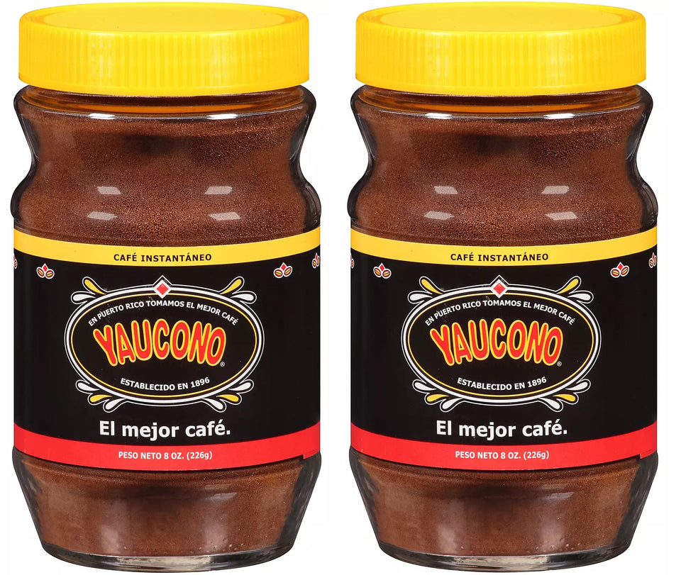 Yaucono instant coffee two-pack glass jars for quick mornings