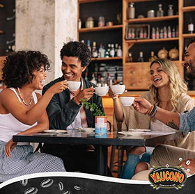 Yaucono morning ritual with cup on a cozy breakfast table.
