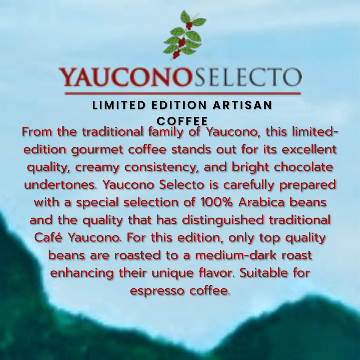 Yaucono Selecto coffee grains ready for brewing methods like drip or French press.