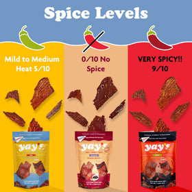 Yay's Beef Jerky Sampler Pack three flavors visual highlights variety
