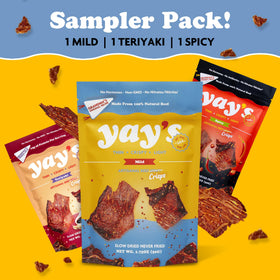 Yay's Beef Jerky Sampler Pack Spicy close-up, bold heat
