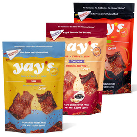 Yay's Beef Jerky Sampler Pack Teriyaki close-up for on-the-go snacking