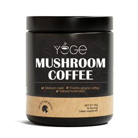 YEGE Mushroom Coffee Organic Blend in a jar delivering rich aroma and daily focus