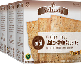 Yehuda gluten-free matzo squares toasted onion front view