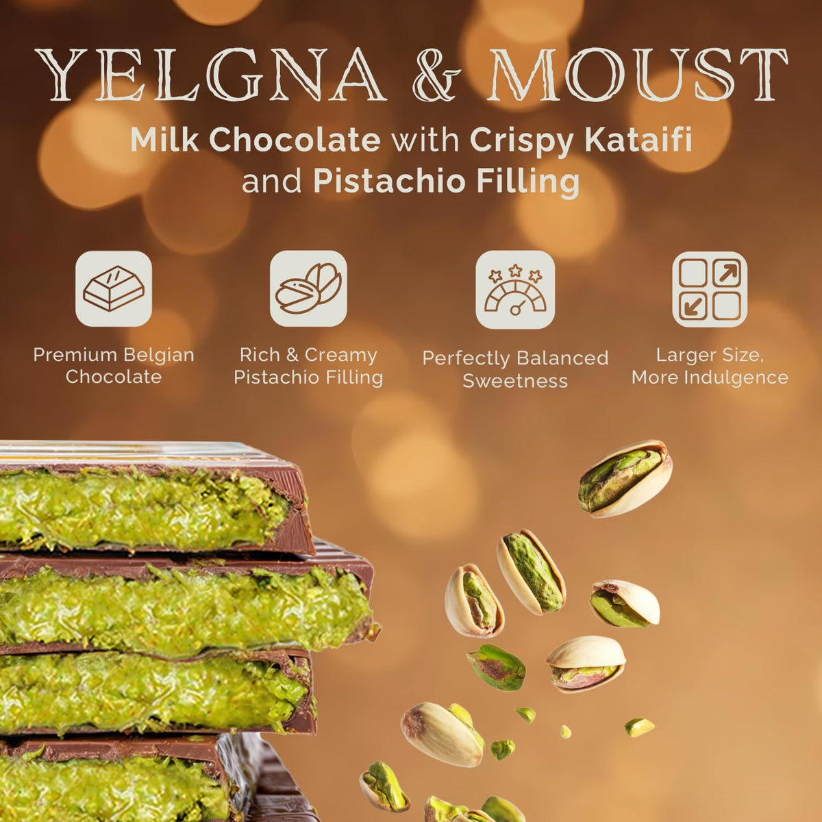 Yelgna & Moust Dubai chocolate bar gift-pack ready for gifting occasions.