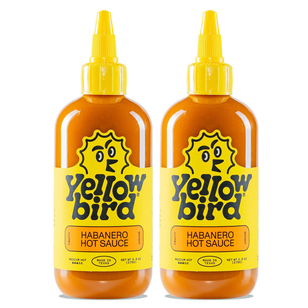 Yellowbird Classic Habanero Hot Sauce bottle—fruity heat for everyday meals.