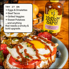Yellowbird sauce gluten-free and vegan certified adds heat confidently.