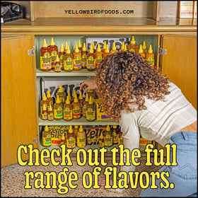 Taco night with Yellowbird sauce delivering controlled real-hot heat.