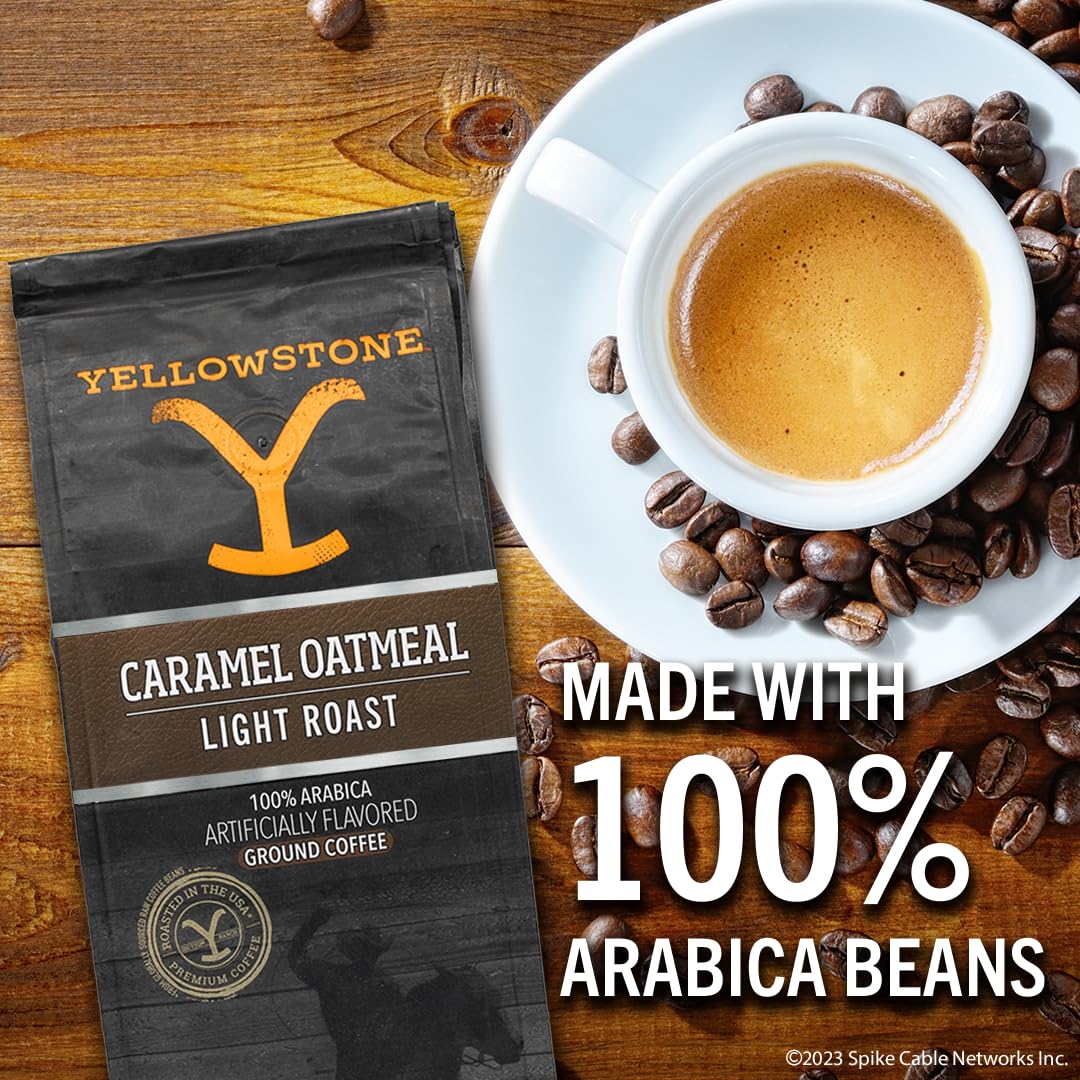 Yellowstone brew steaming cup inviting aroma for cozy mornings.
