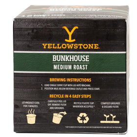 Yellowstone Bunkhouse coffee cup steam evokes morning aroma.