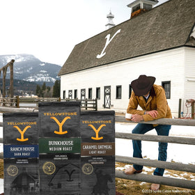 Yellowstone Caramel Oatmeal coffee steam image emphasizes comforting flavor and ritual.