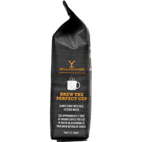 Yellowstone Caramel Oatmeal coffee beans close-up highlighting Arabica quality and aroma.