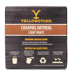 Yellowstone caramel oatmeal pods in a K-Cup compatible setup for fast, flavorful mornings.