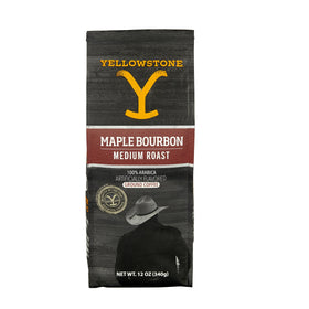 Yellowstone Maple Bourbon coffee bag 12oz displaying rich aroma for morning brew