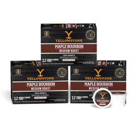 Yellowstone Maple Bourbon coffee pod ready for a quick, convenient brew.