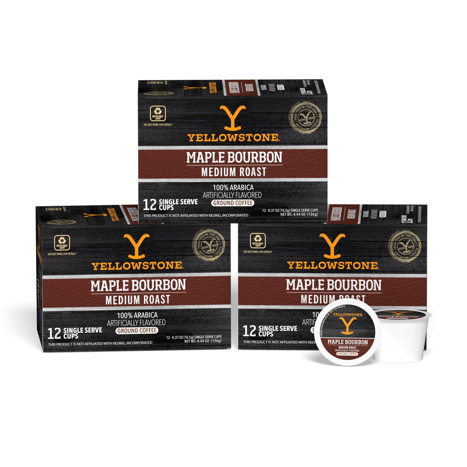 Yellowstone Maple Bourbon coffee pod ready for a quick, convenient brew.
