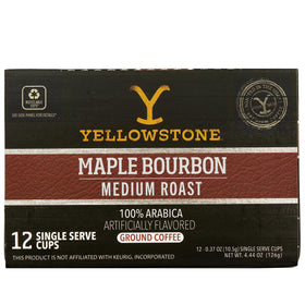 Yellowstone Maple Bourbon medium roast coffee pods ready for quick brewing