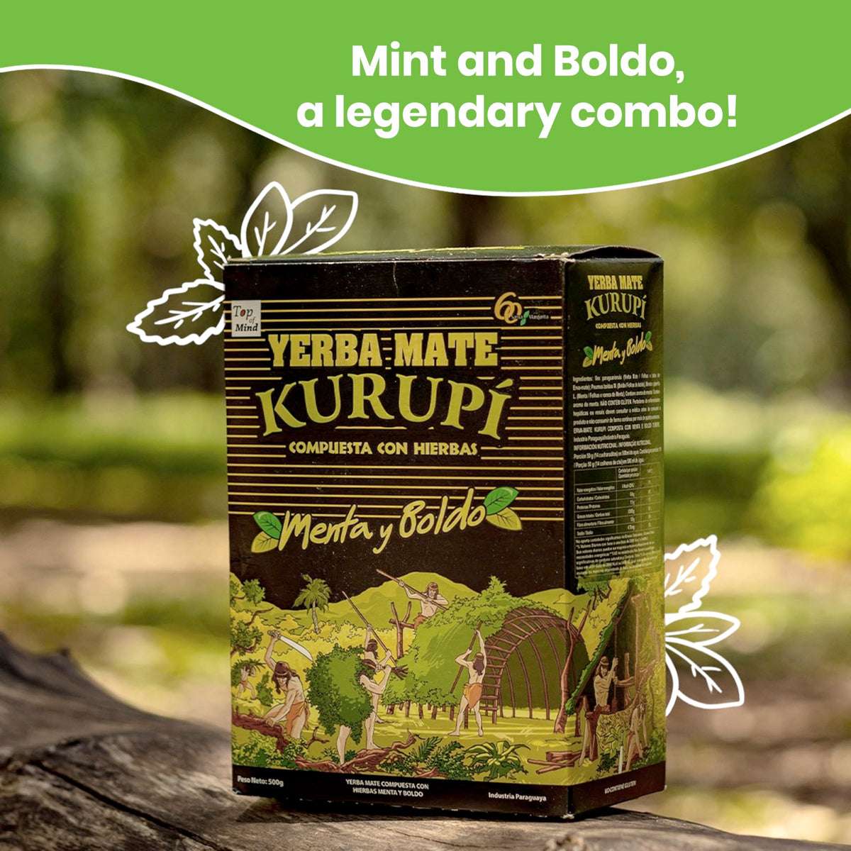 Kurupi packaging with bright yellow 500g bags on display.