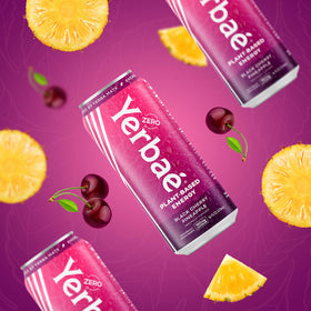 Yerbaé pouring into glass shows refreshing fizz and bold flavor.