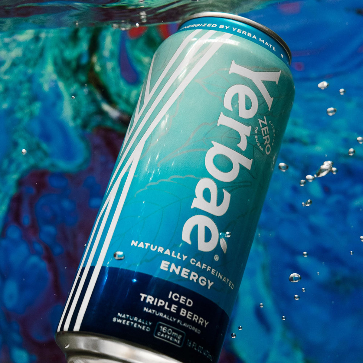 Yerbaé 12-pack display of Iced Triple Berry cans for convenient bulk refreshment