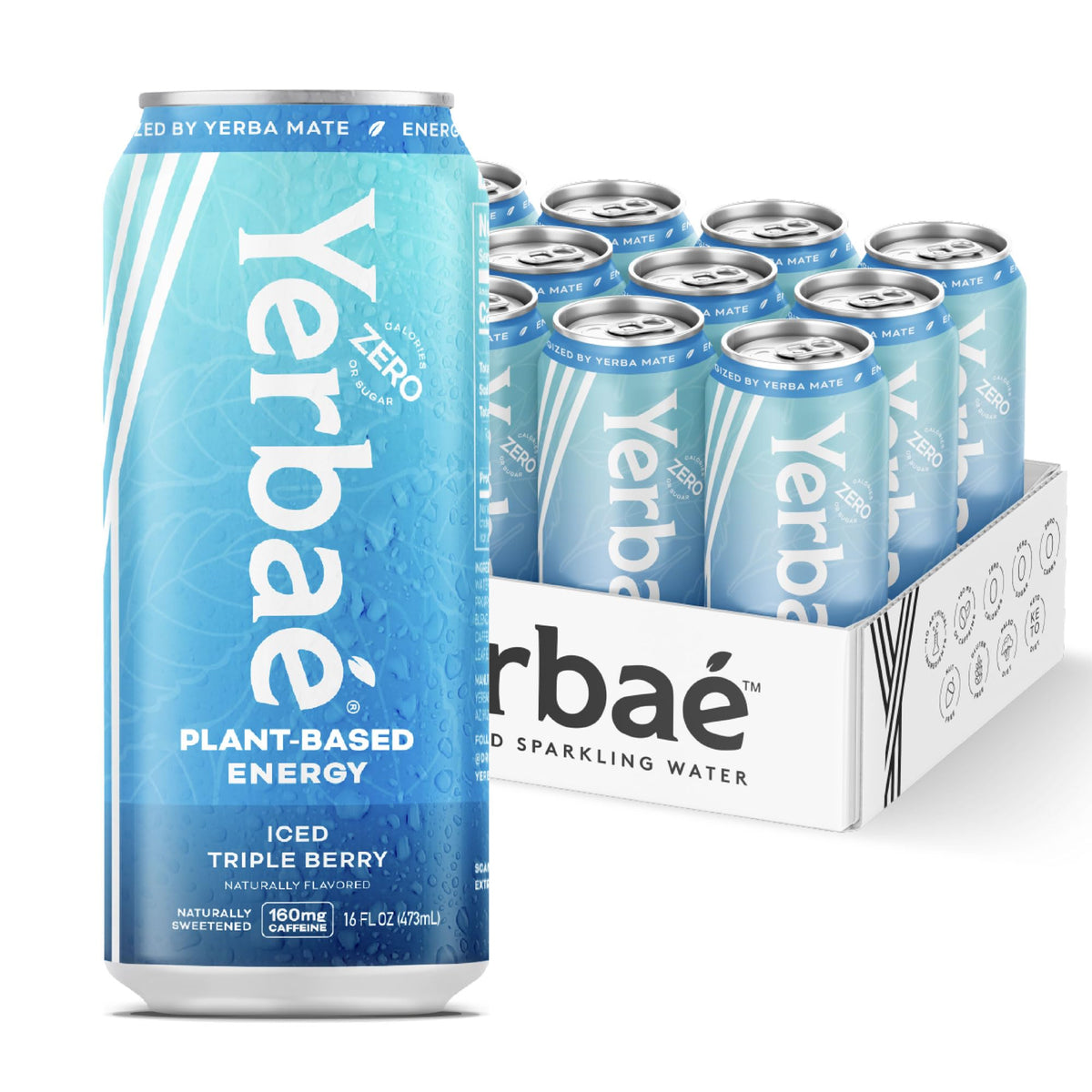 Yerbaé Iced Triple Berry can on a desk showing a berry-forward energy boost