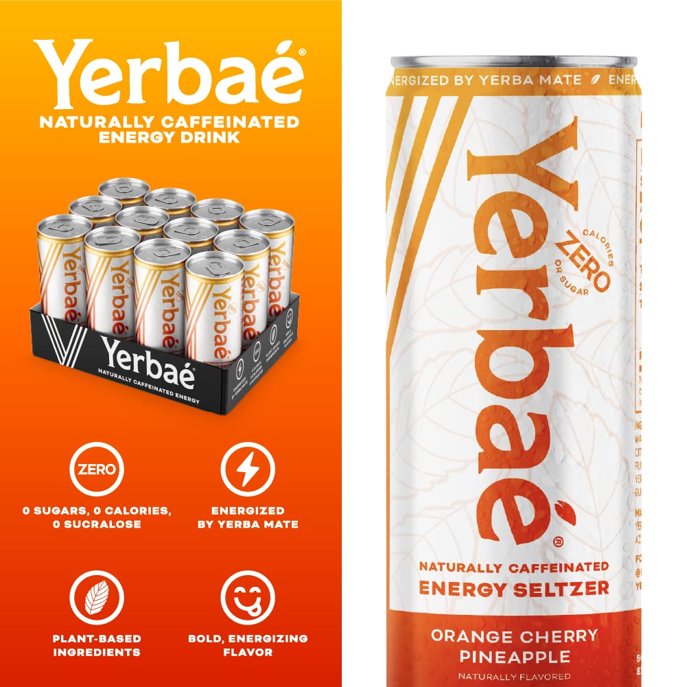 Ice-cold Yerbaé can with crisp fizz and vibrant aroma.
