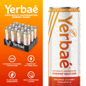 Ice-cold Yerbaé can with crisp fizz and vibrant aroma.