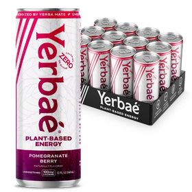 Yerbaé Energy Seltzer can with Pomegranate Berry showing a crisp, sugar-free boost